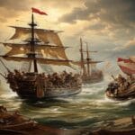 Preveze Deniz Savaşı sırasında Barbaros Hayreddin Paşa komutasındaki Osmanlı donanması