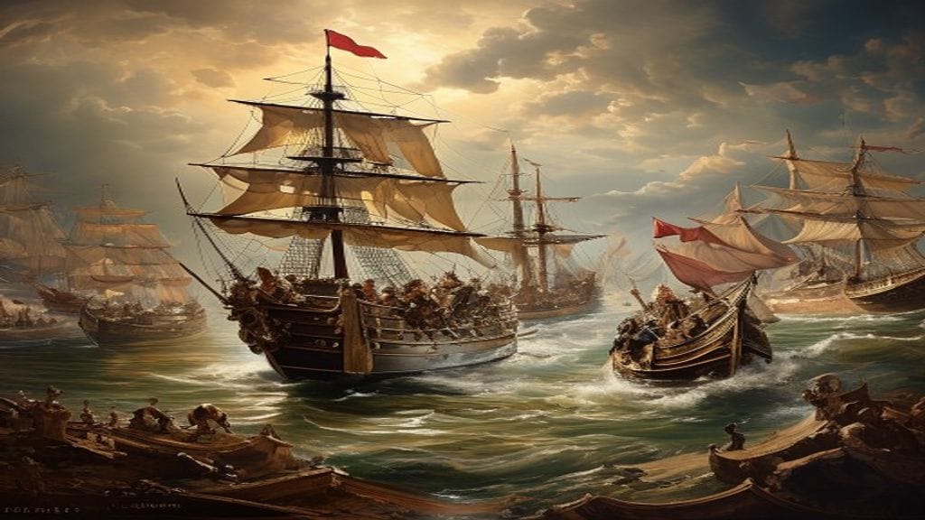 Preveze Deniz Savaşı sırasında Barbaros Hayreddin Paşa komutasındaki Osmanlı donanması