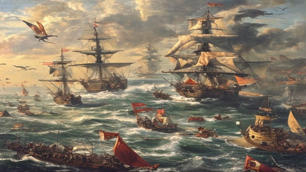 Preveze açıklarında Osmanlı kadırgaları ile Haçlı donanması arasındaki deniz savaşı