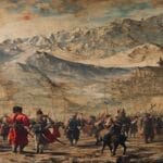 Balkan Savaşları döneminde Rumeli kaybını simgeleyen Osmanlı askerleri ve Balkan dağları