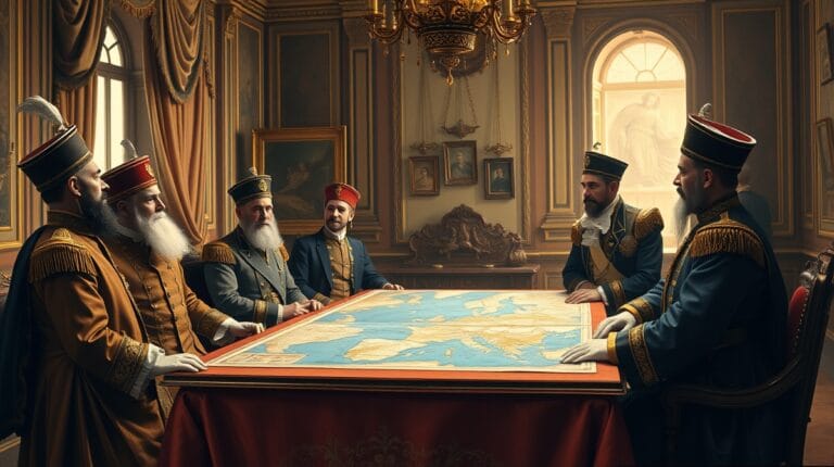 Kırım Savaşı döneminde Osmanlı diplomatlarının Avrupa elçileriyle görüşmesini gösteren sahne
