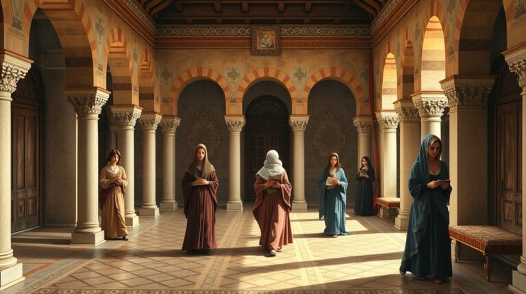 Osmanlı sarayında Harem Hayatı ve Topkapı Sarayı avlusunda gündelik düzen sahnesi