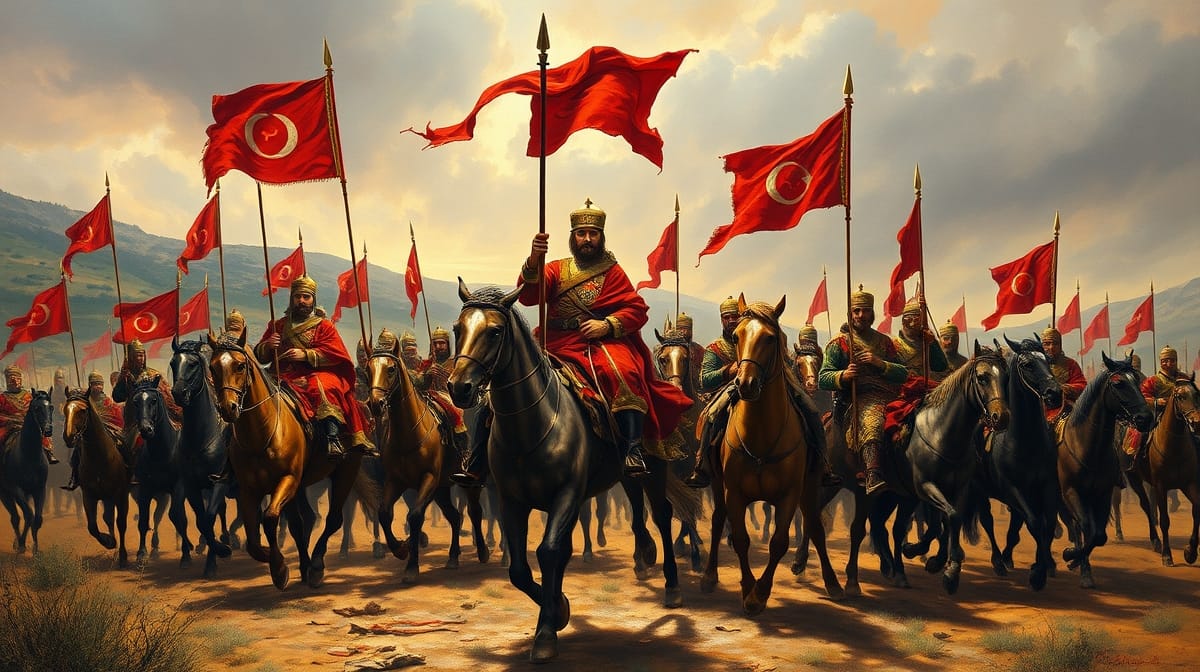 Çelebi Mehmed'in Anadolu'da Osmanlı askeri ve siyasi düzenini toparlamasını betimleyen görsel